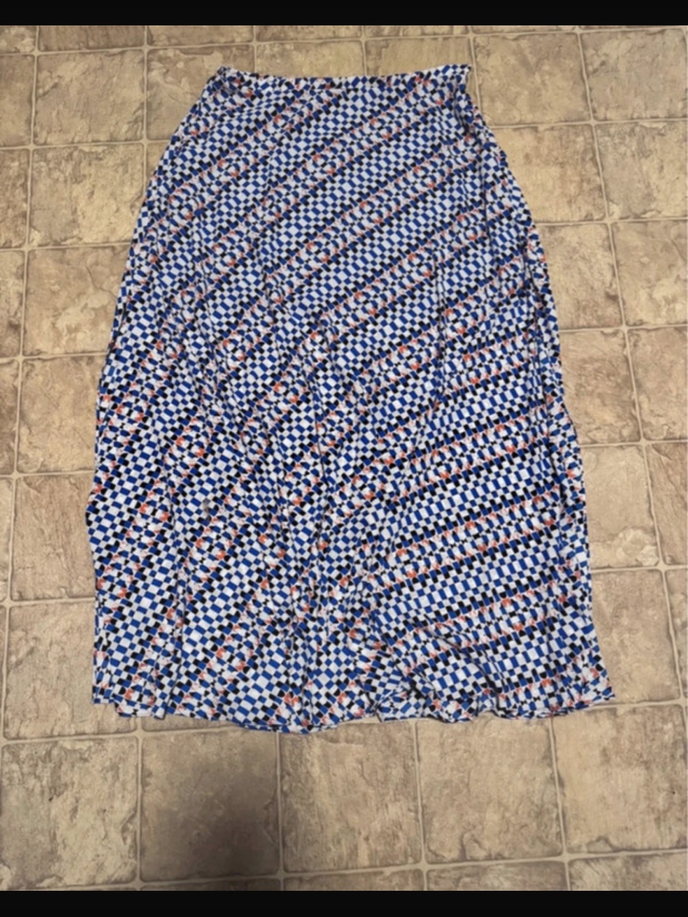 Blue Patterned Maxi Skirt - Women